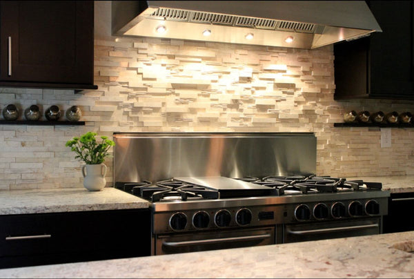 Natural Stacked Stone Backsplash Tiles For Kitchens and Bathrooms