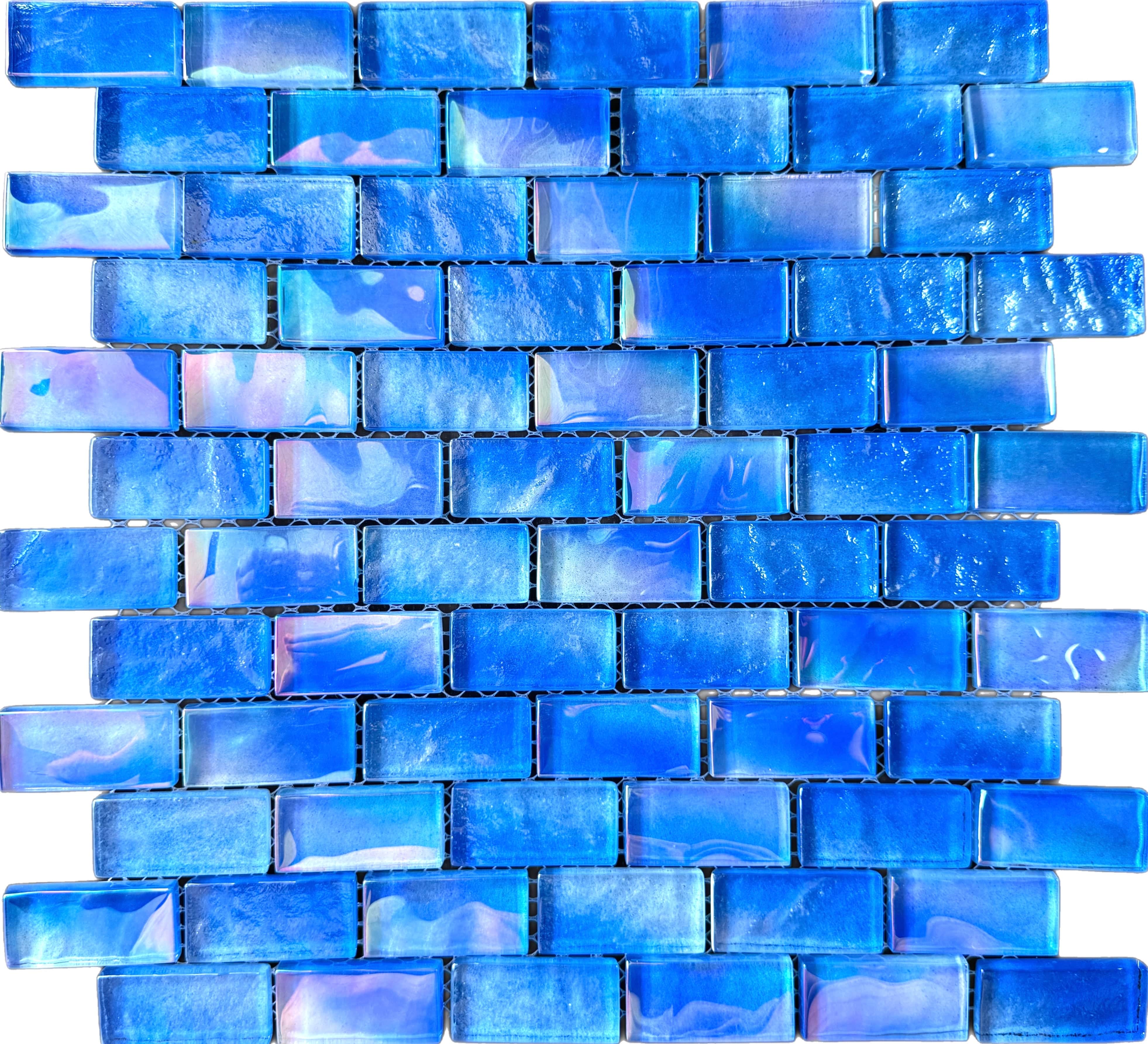 Galaxy Blue 1x2 - New Arrival Glass Pool Tile | Tiles and Deco