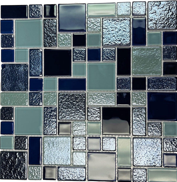 Riviera Blue Mix Mosaic Tile - Tiles and Deco