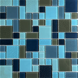 Riviera Light Blue Mix Mosaic Tile - Tiles and Deco