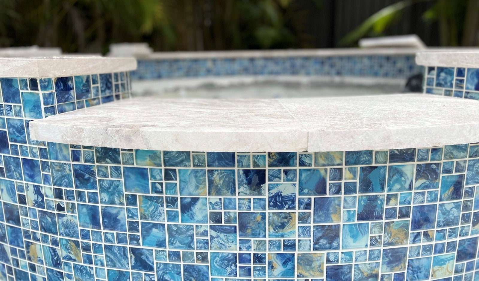 Stained high quality blue glass wall tile backsplash CGMT031 glass mosaic bathroom swimming pool tile